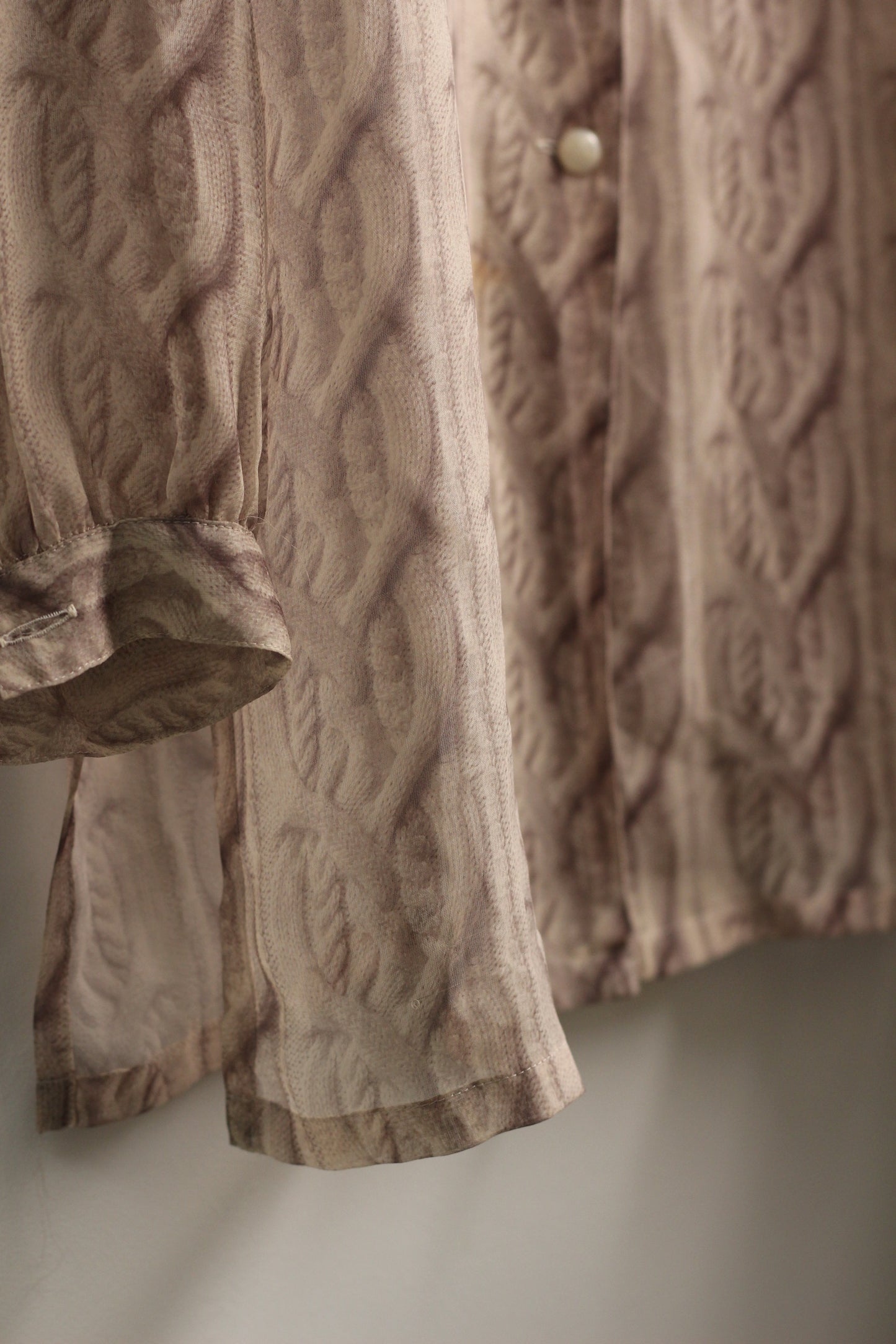 Vintage Sheer Design Long Sleeve Blouse x3点
