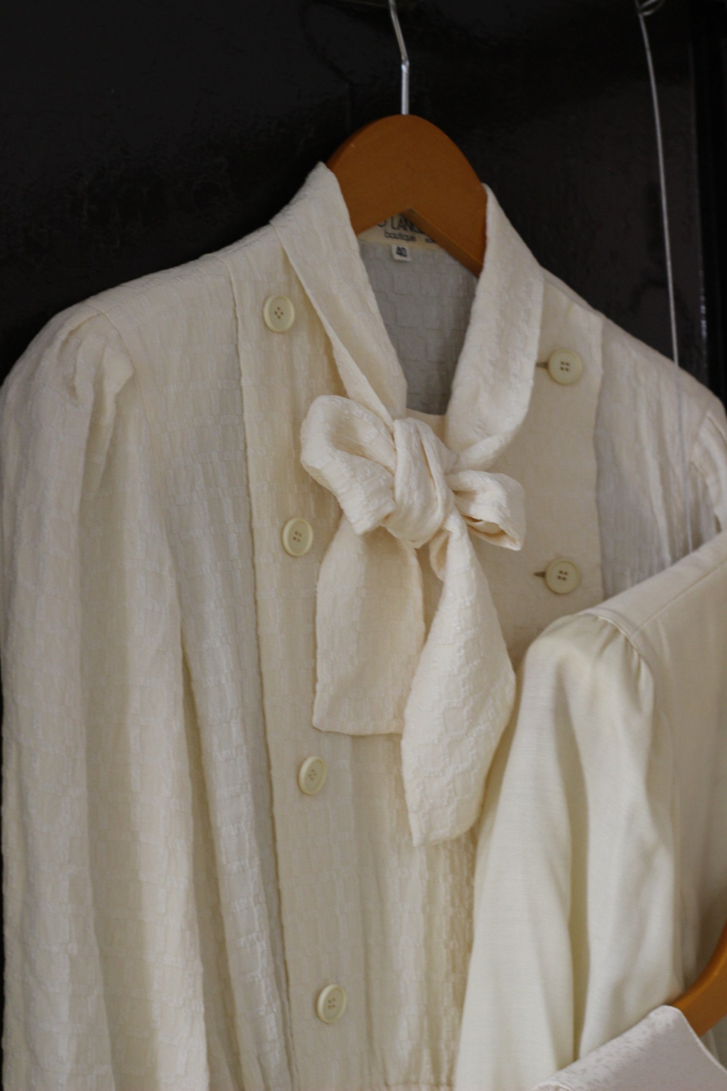 Vintage White Beige Long Sleeve One-Piece x3点