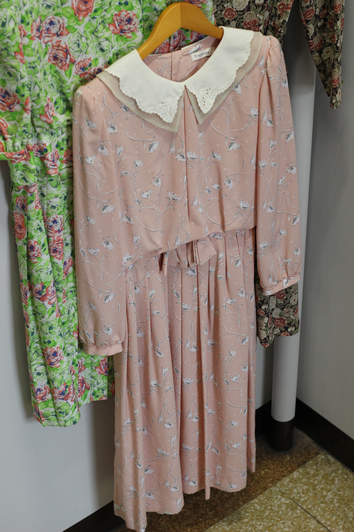 Vintage Flower Long Sleeve One-Piece x5点