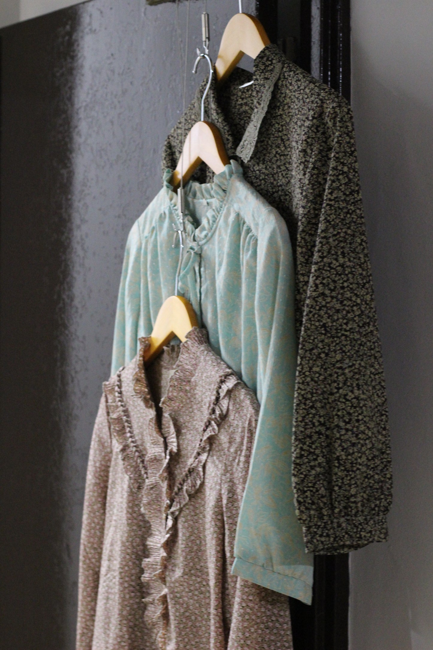 Vintage Small Flower Long Sleeve Blouse x4点