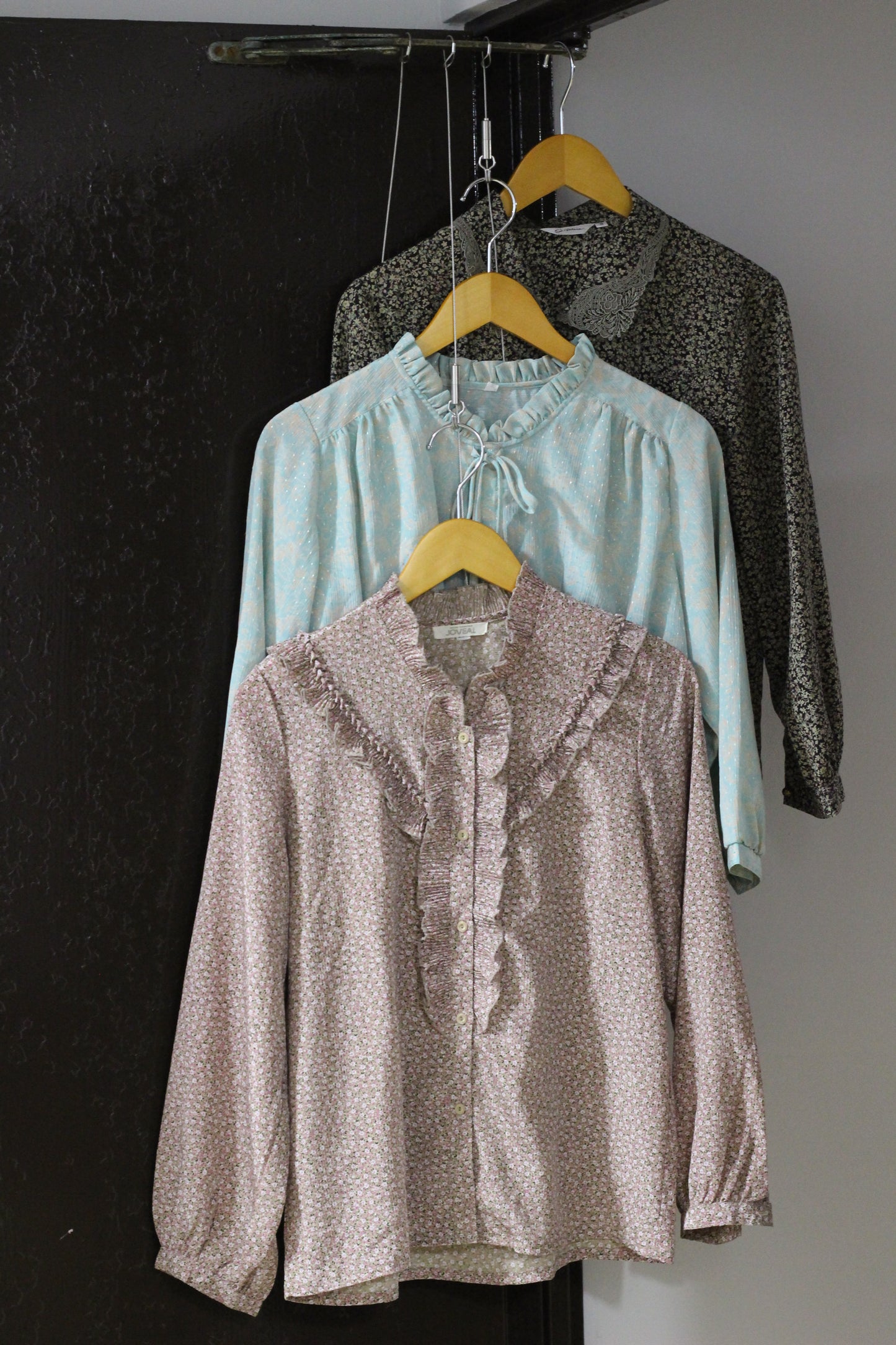 Vintage Small Flower Long Sleeve Blouse x4点