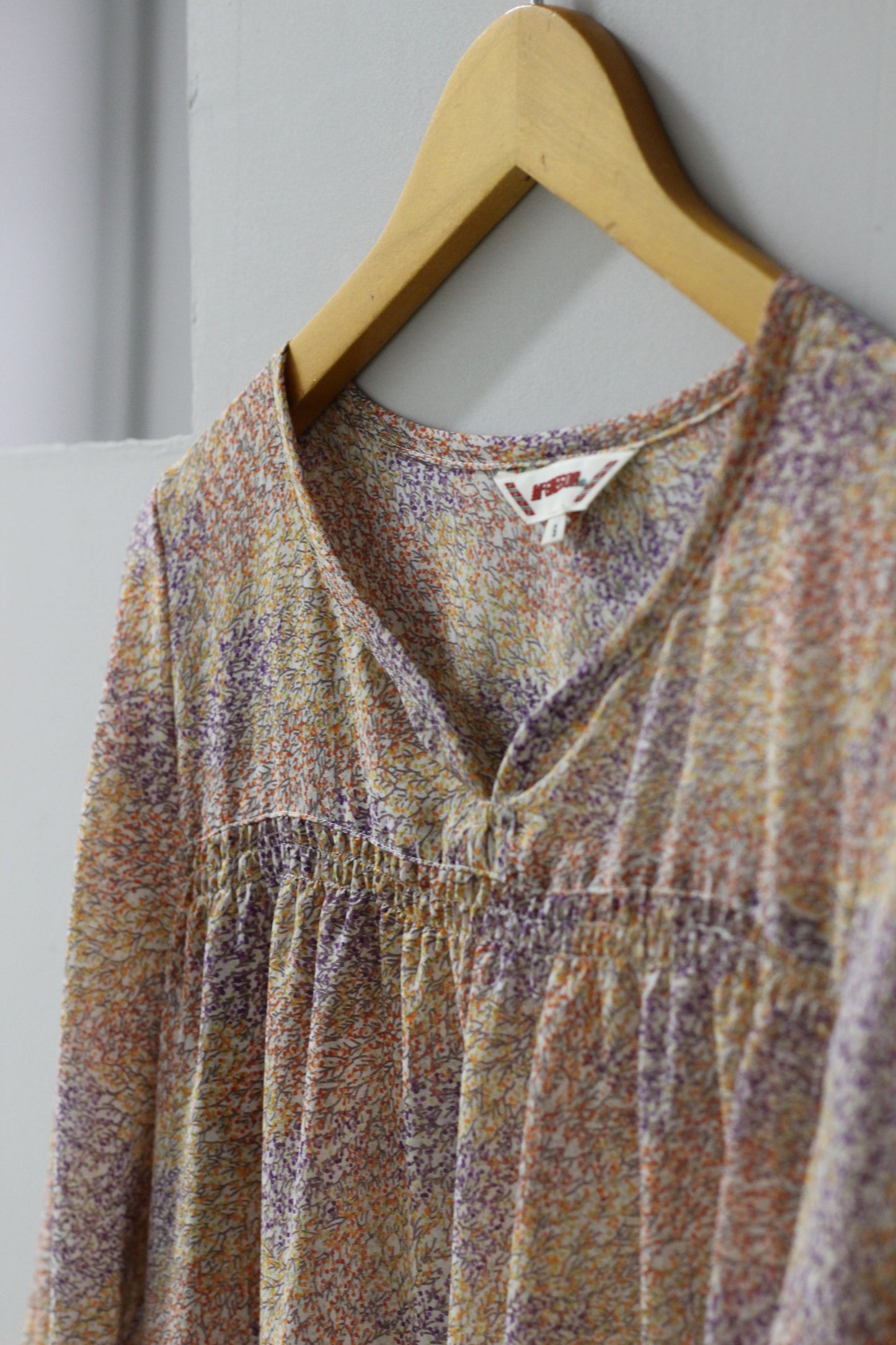 Vintage Small Flower Long Sleeve Blouse x4点