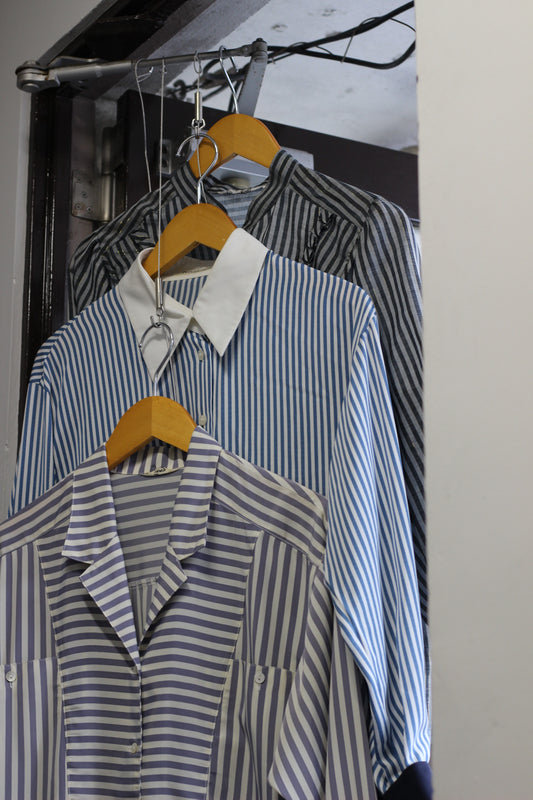 Vintage Stripe Long Sleeve Blouse x5点