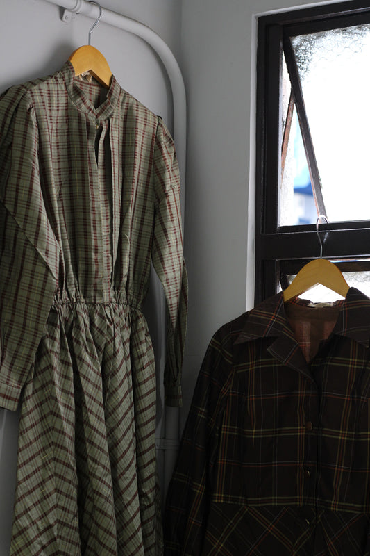 Vintage Check Long Sleeve One-Piece x2点