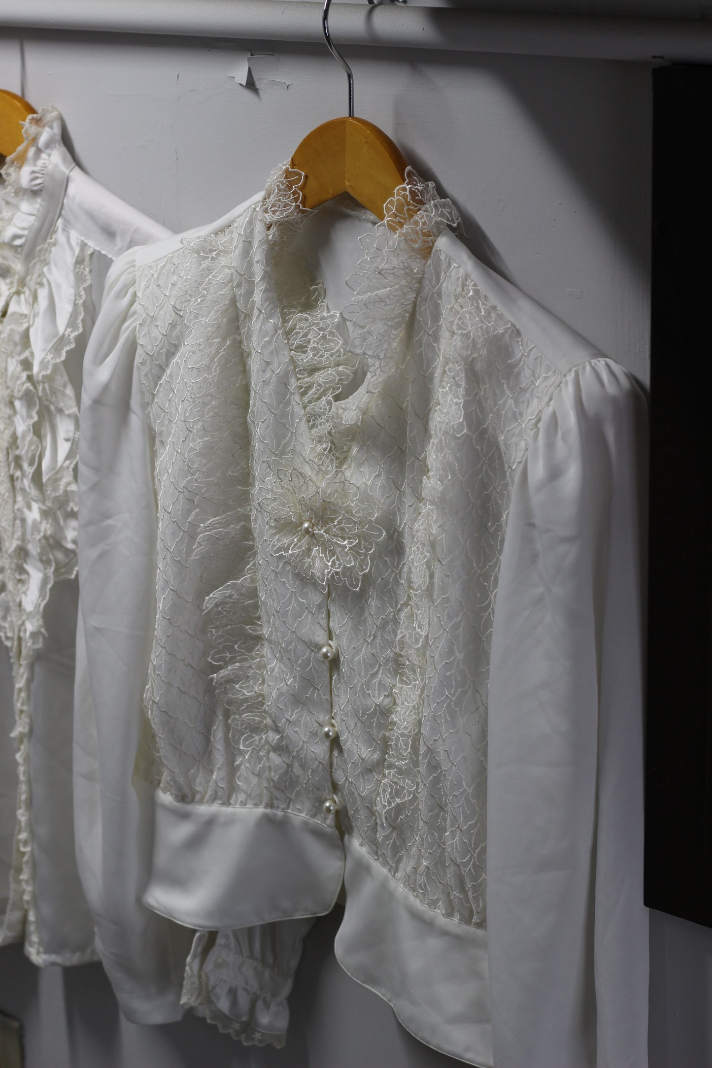 Vintage White Ruffle Lace Long Sleeve Blouse x5点