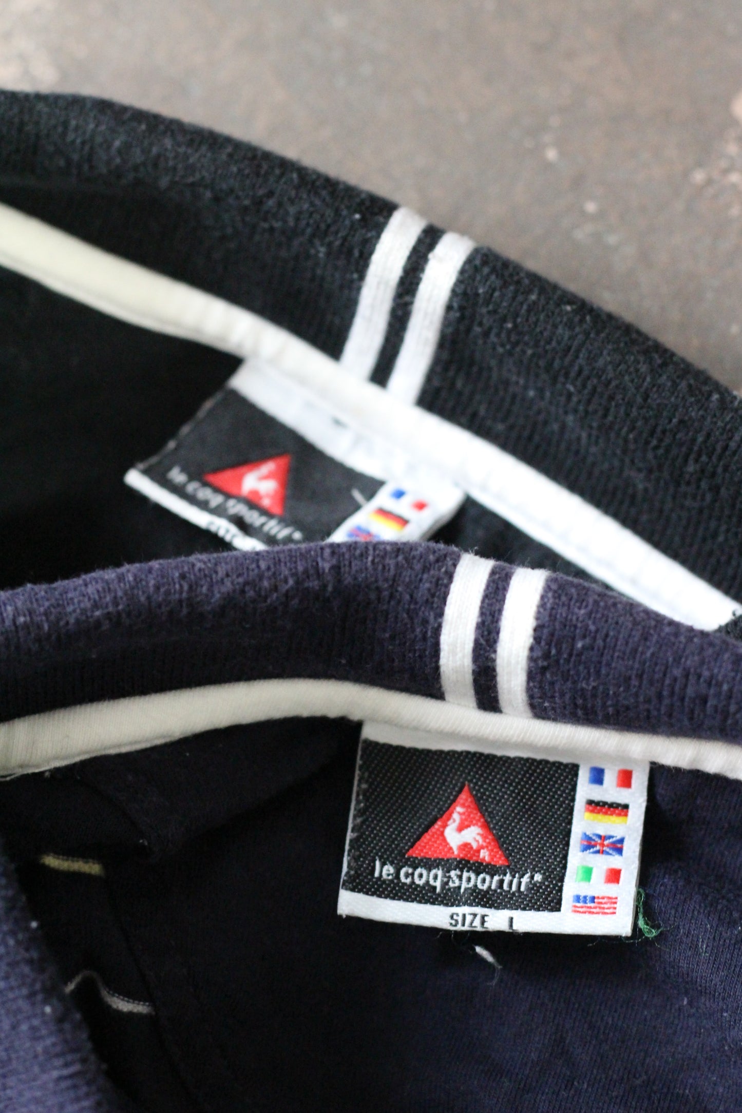 90's Le Coq Sportif Striped Long Sleeve Polo Shirt x2点