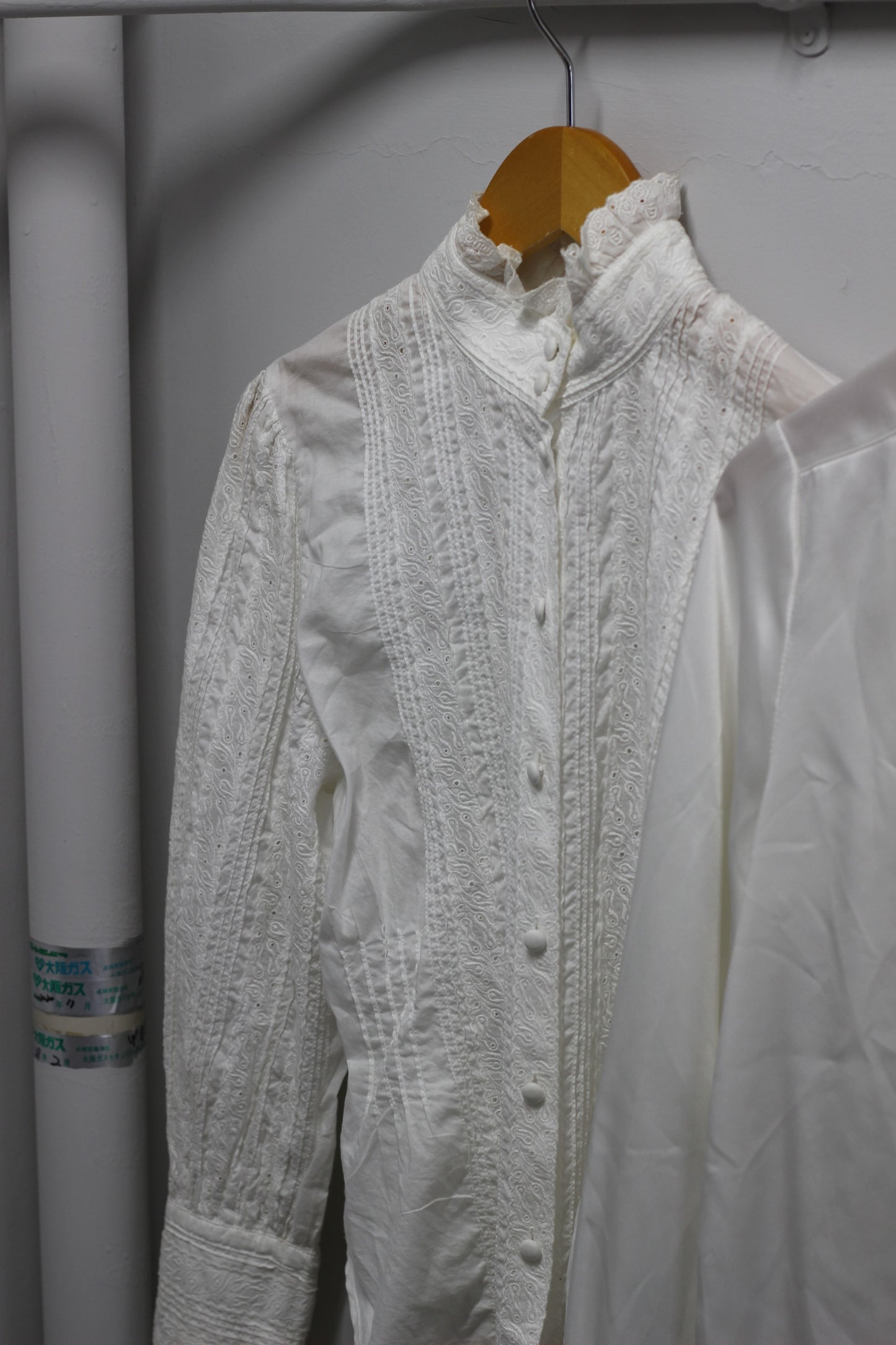 Vintage White Ruffle Lace Long Sleeve Blouse x5点