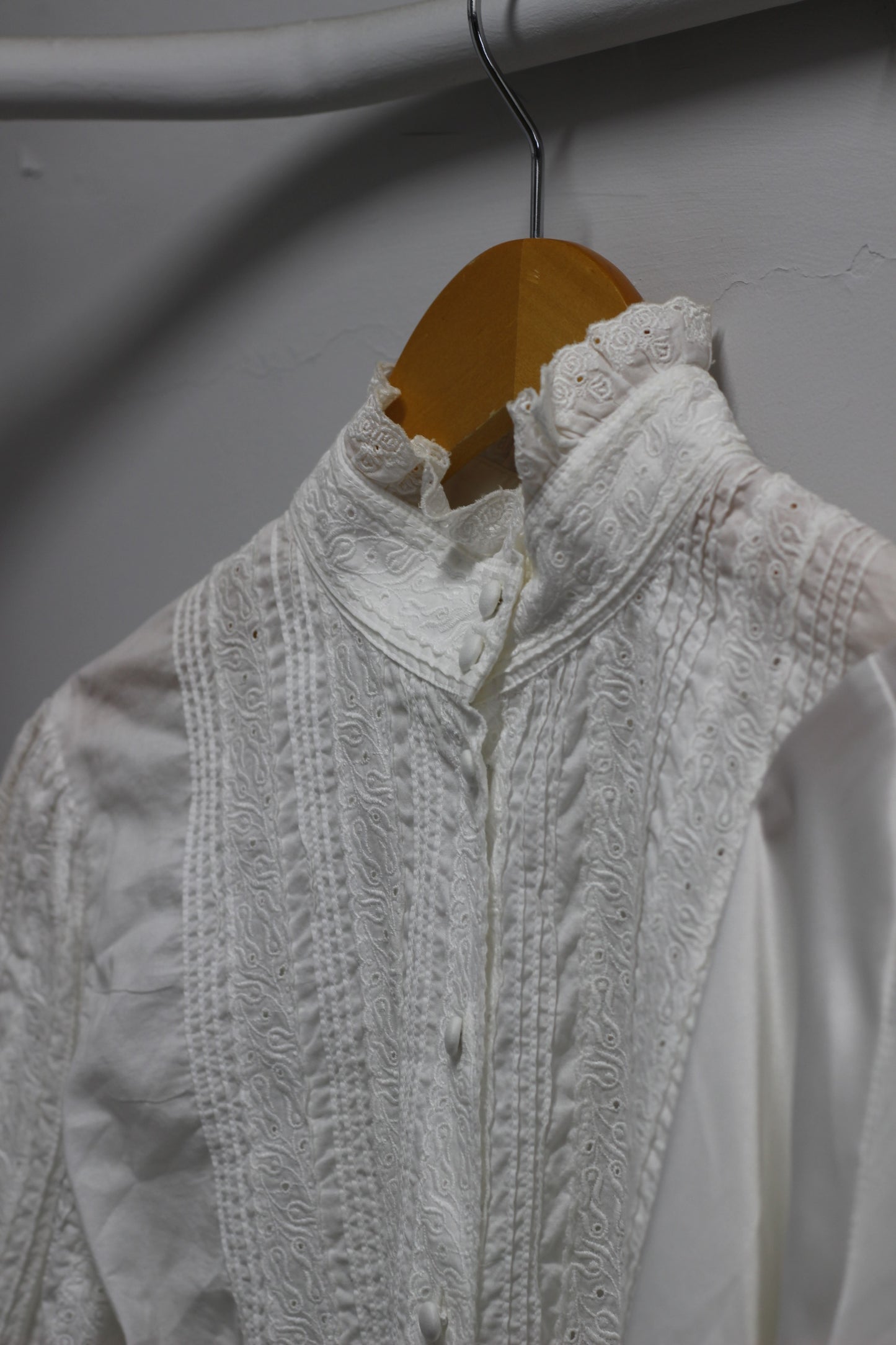 Vintage White Ruffle Lace Long Sleeve Blouse x5点