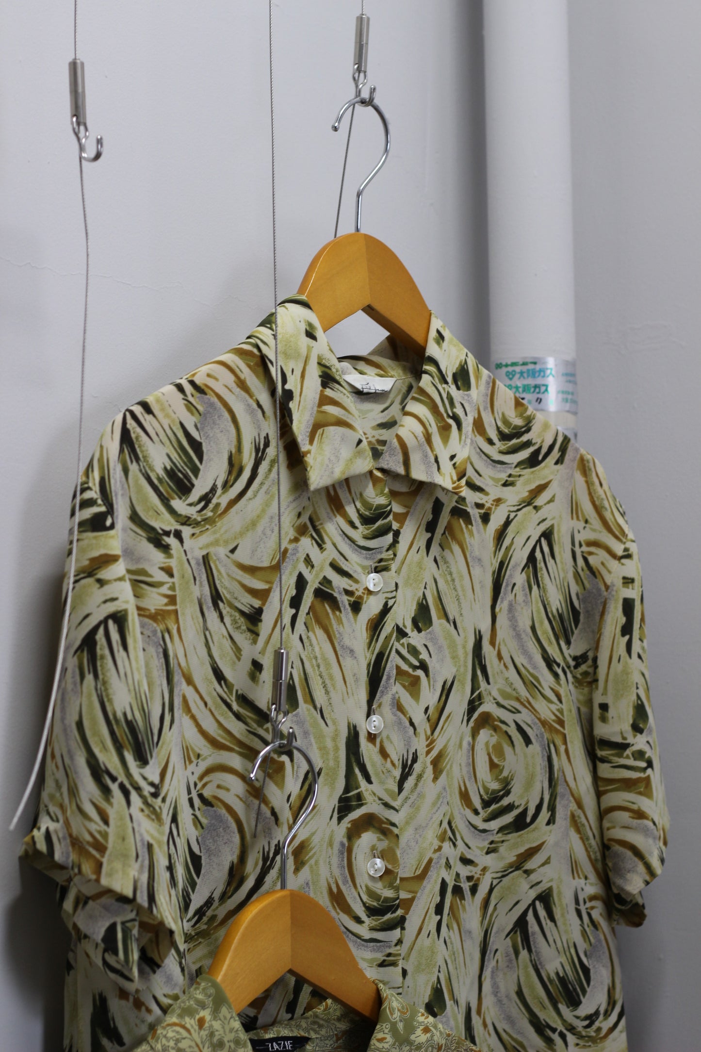 Vintage Green Design Short Sleeve Blouse x4点