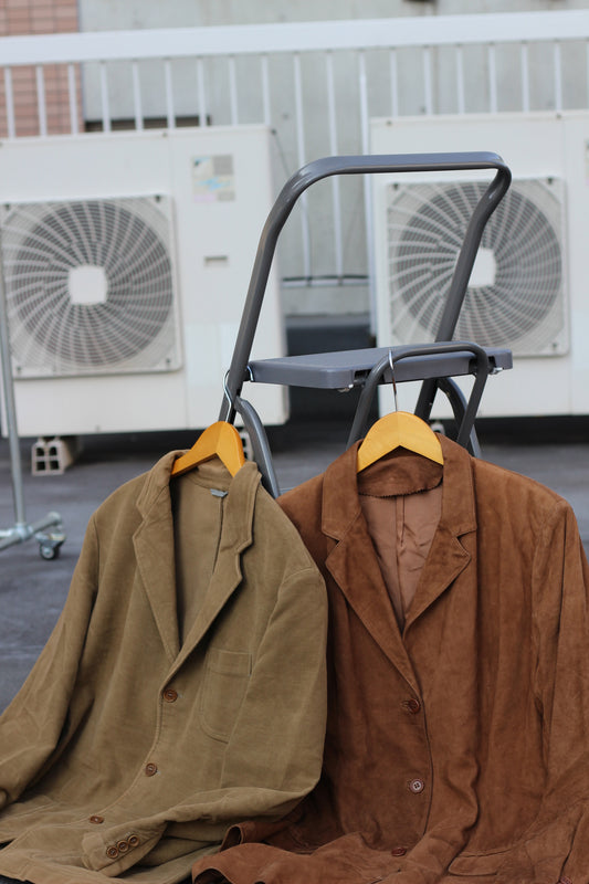 Men's Vintage Made In Italy Moleskine & Leather Jacket x2点