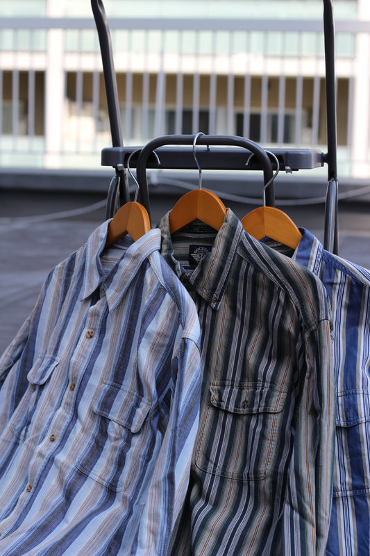 Men’s Vintage Stripe Long Sleeve Shirt x3点