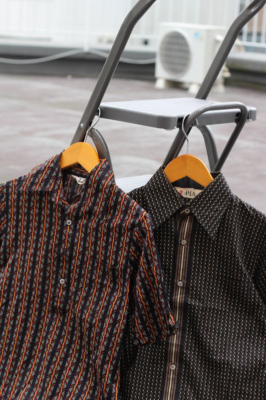 70's Men's Vintage All-Over Print Shirt set x2点