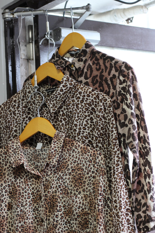 Vintage Leopard Long Sleeve Blouse x4点