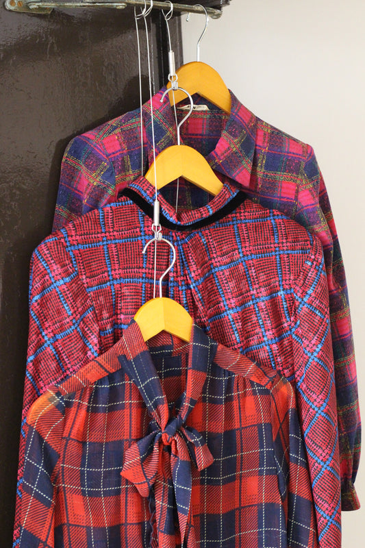 Vintage Check Long Sleeve Blouse x6点