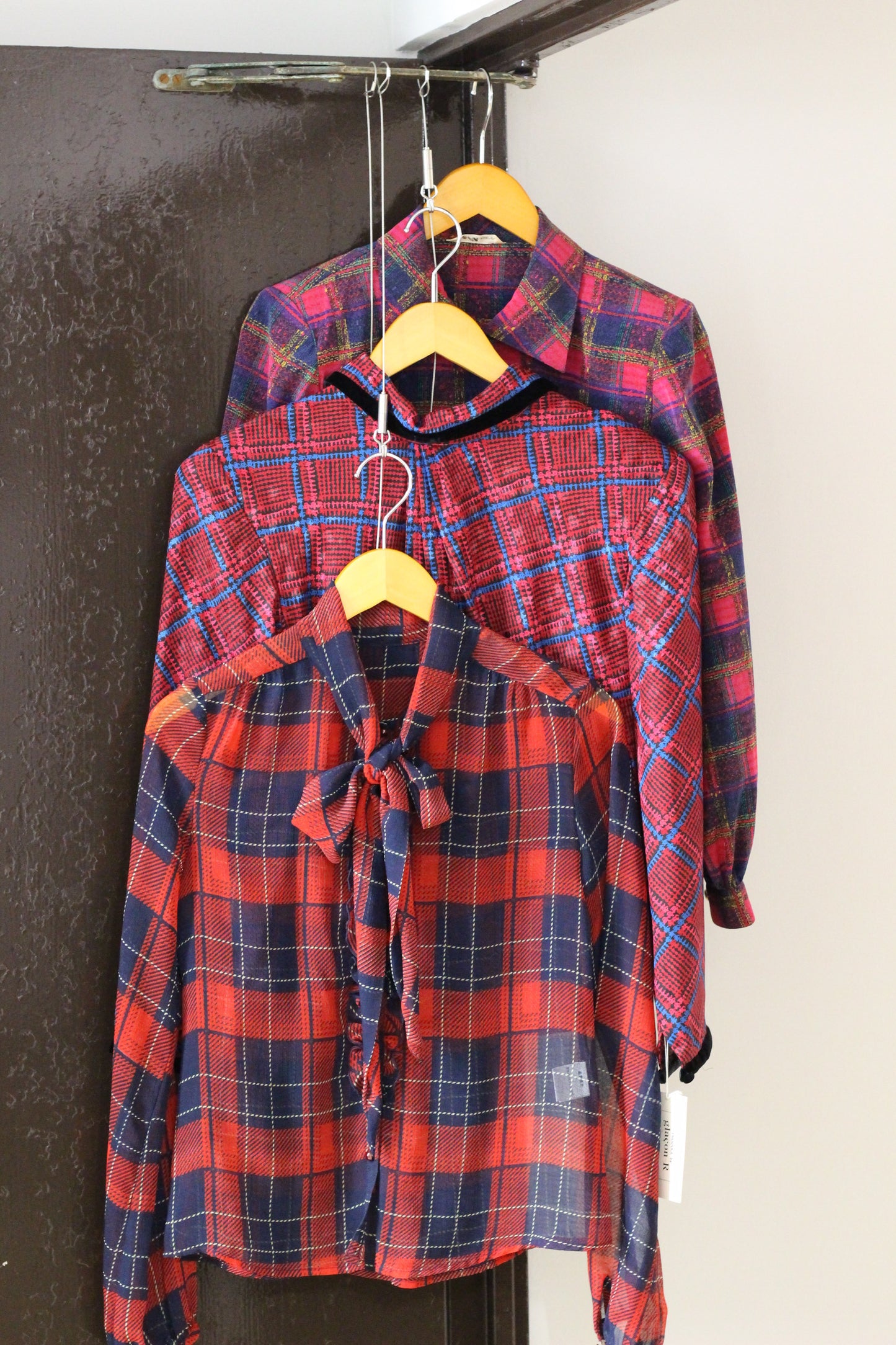 Vintage Check Long Sleeve Blouse x6点