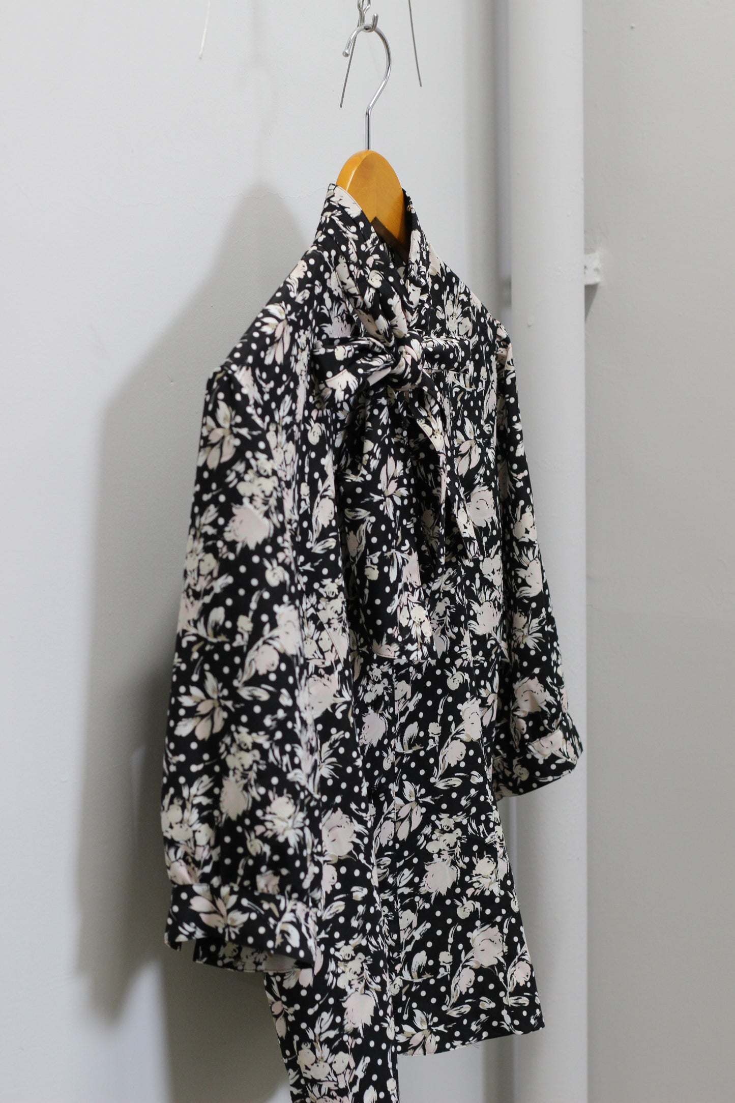 Vintage Black Flower Short Sleeve Blouse x4点