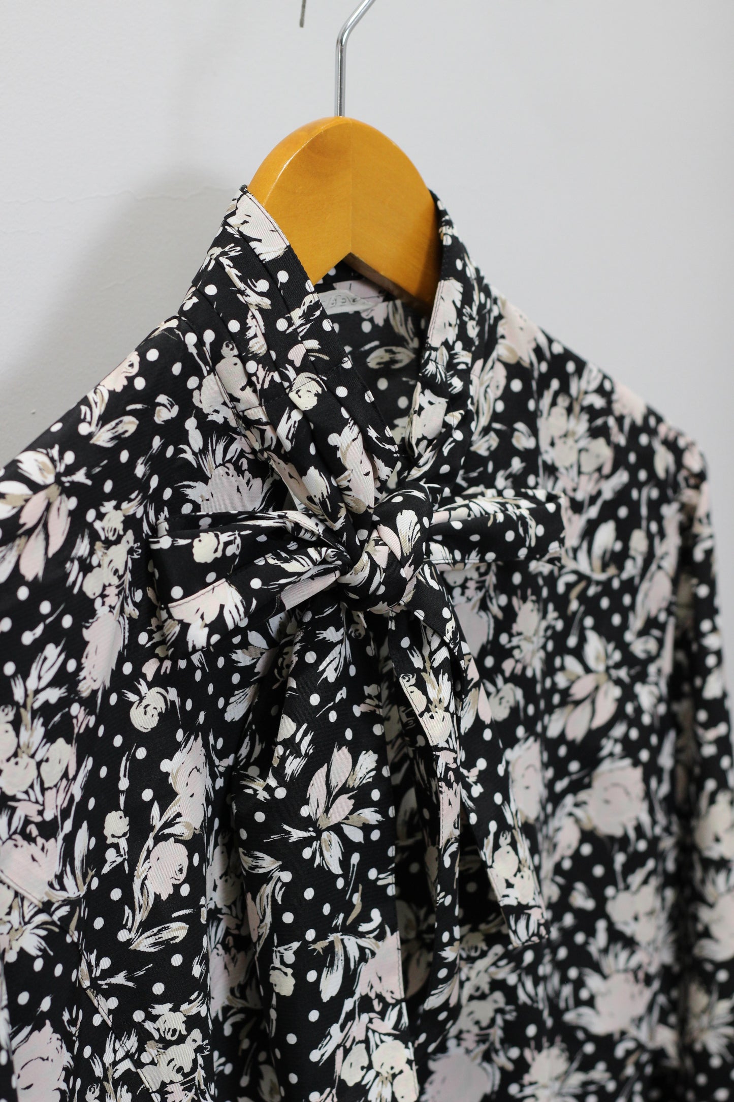 Vintage Black Flower Short Sleeve Blouse x4点