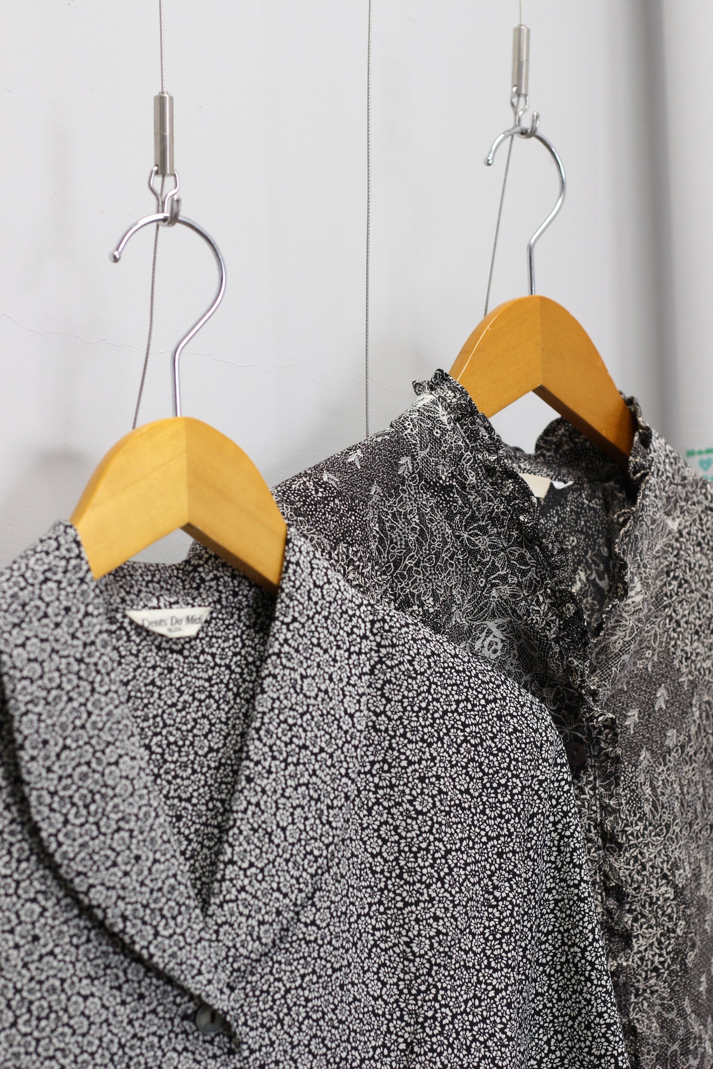 Vintage Black Flower Short Sleeve Blouse x4点