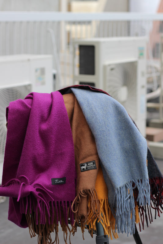 100% Cashmere Color Muffler x6点