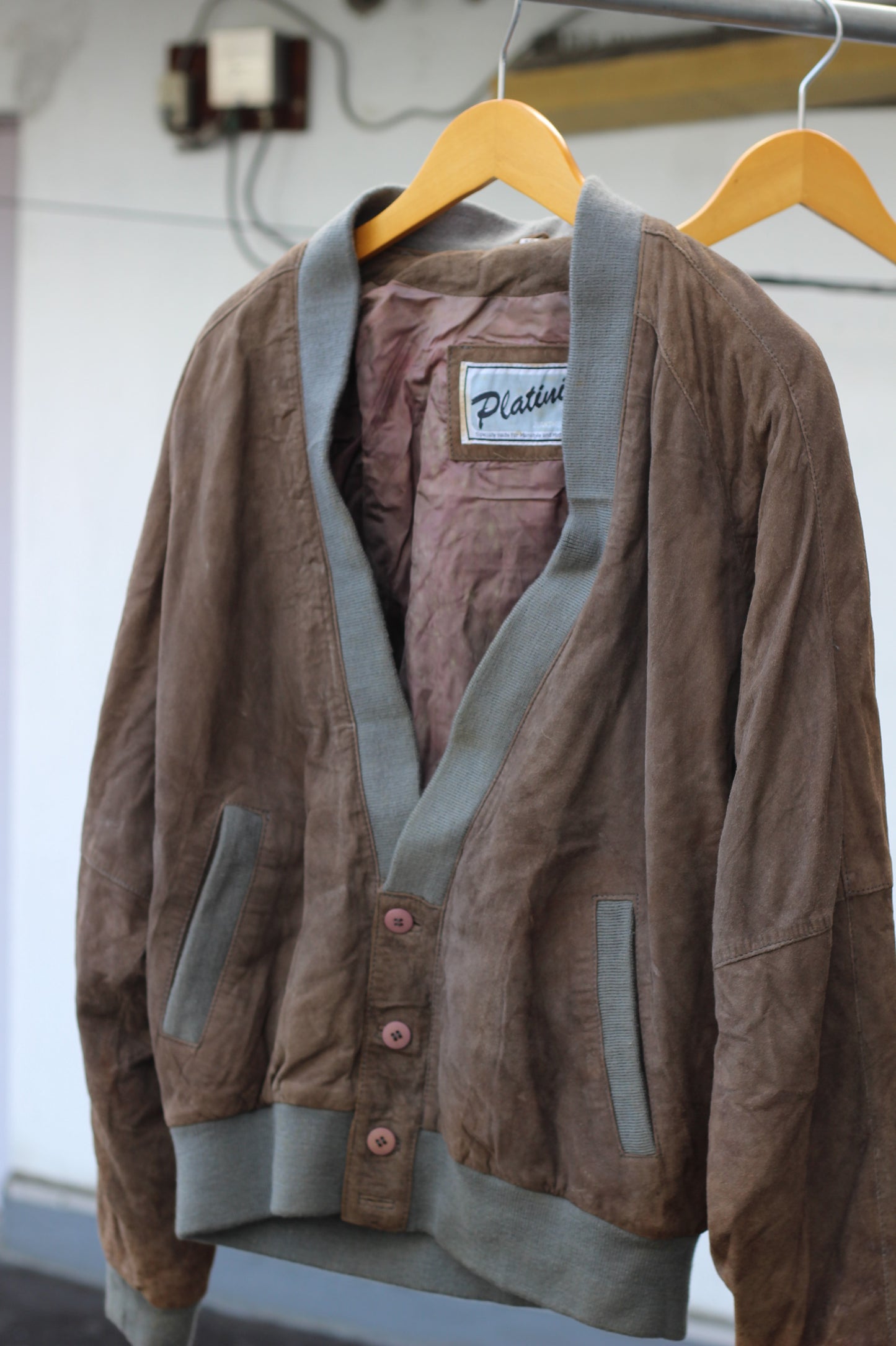Men's Vintage Brown Short Leather Jacket x3点