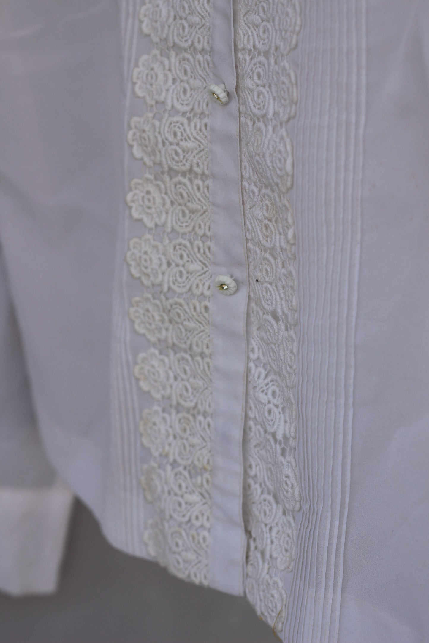 Vintage Lace Embroidery White Long Sleeve Blouse x10点