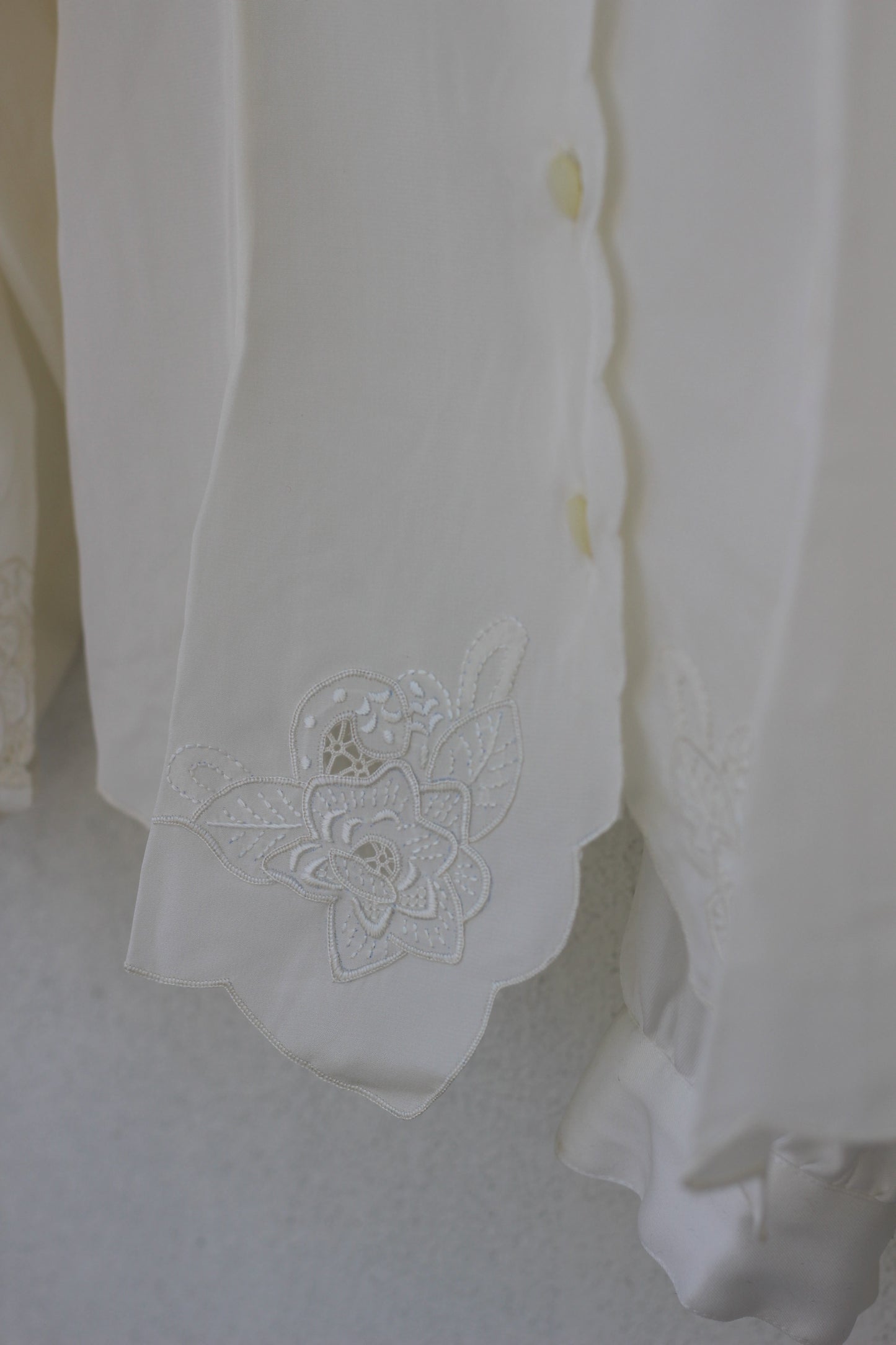 Vintage Lace Embroidery White Long Sleeve Blouse x10点