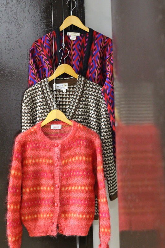 Vintage Made In Italy Women's Marble Design Knit & Cardigan x4点