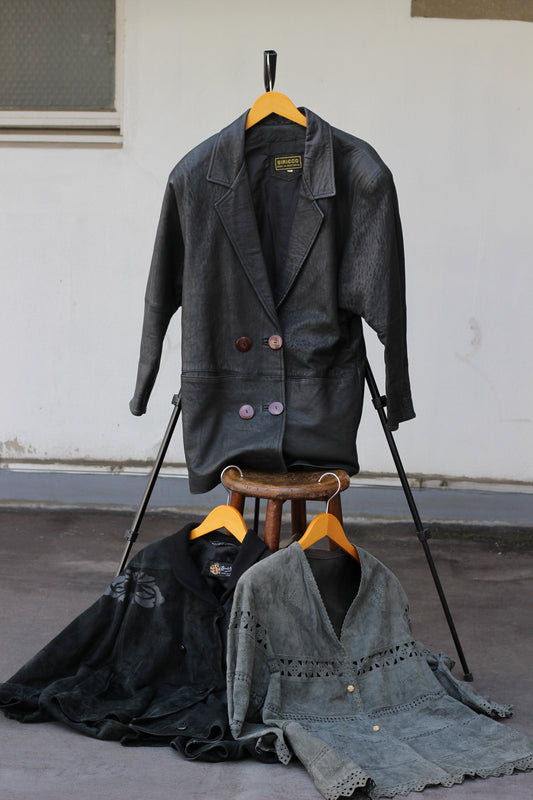 Vintage Made In Spain & Australia Leather Jacket x3点