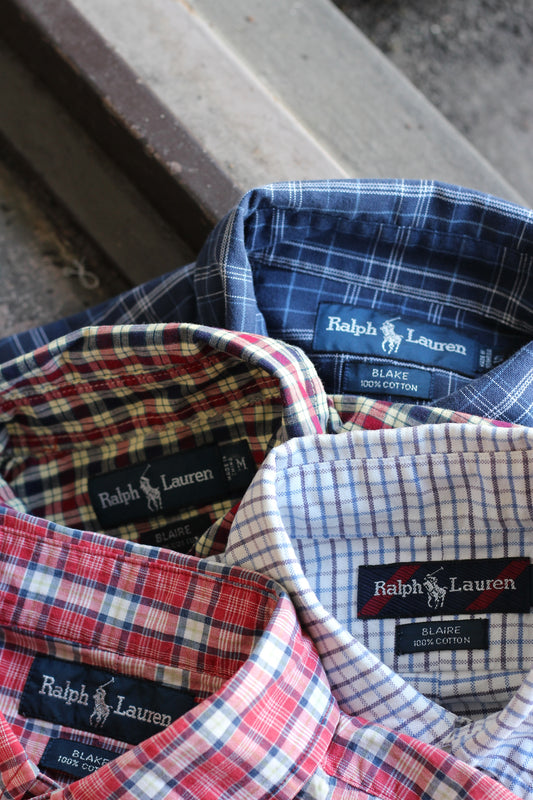 90's Ralph Lauren BLAKE&BLAIRE Check Short Sleeve Shirt set x4点