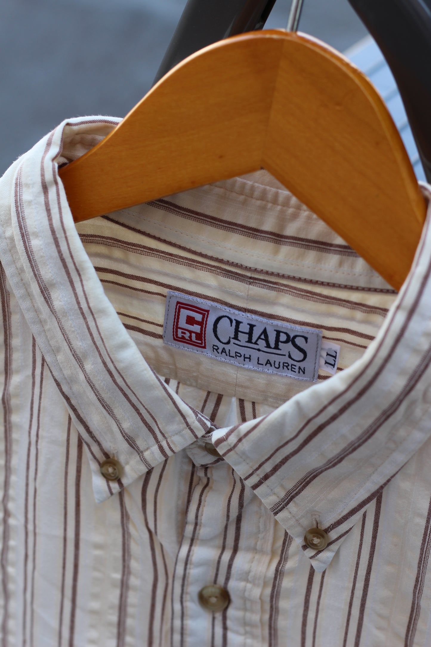 90's CHAPS Ralph Lauren Stripe Seersucker Short Sleeve Shirt set x2点