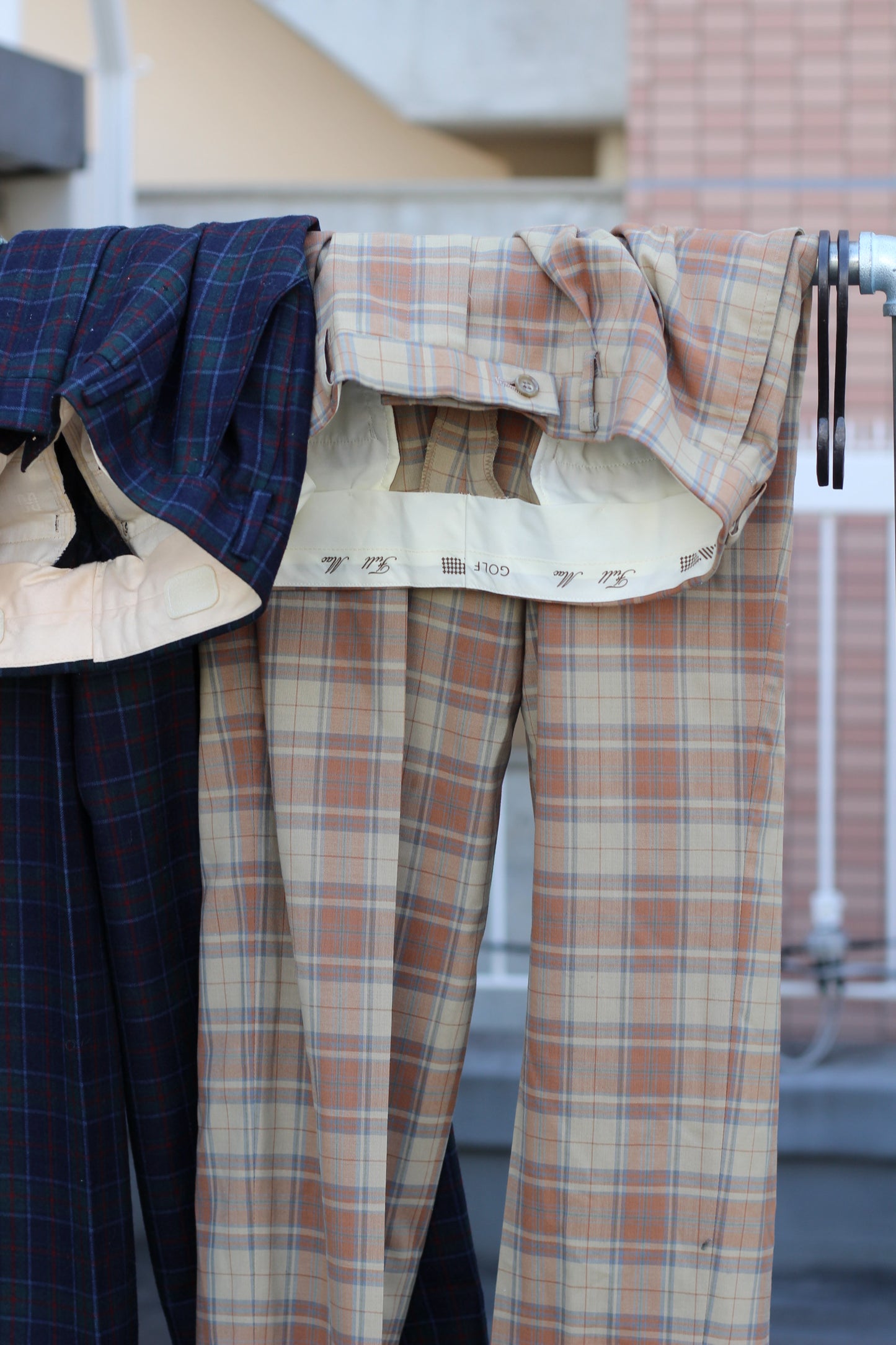 Men's High-Grade Check Slacks x4点