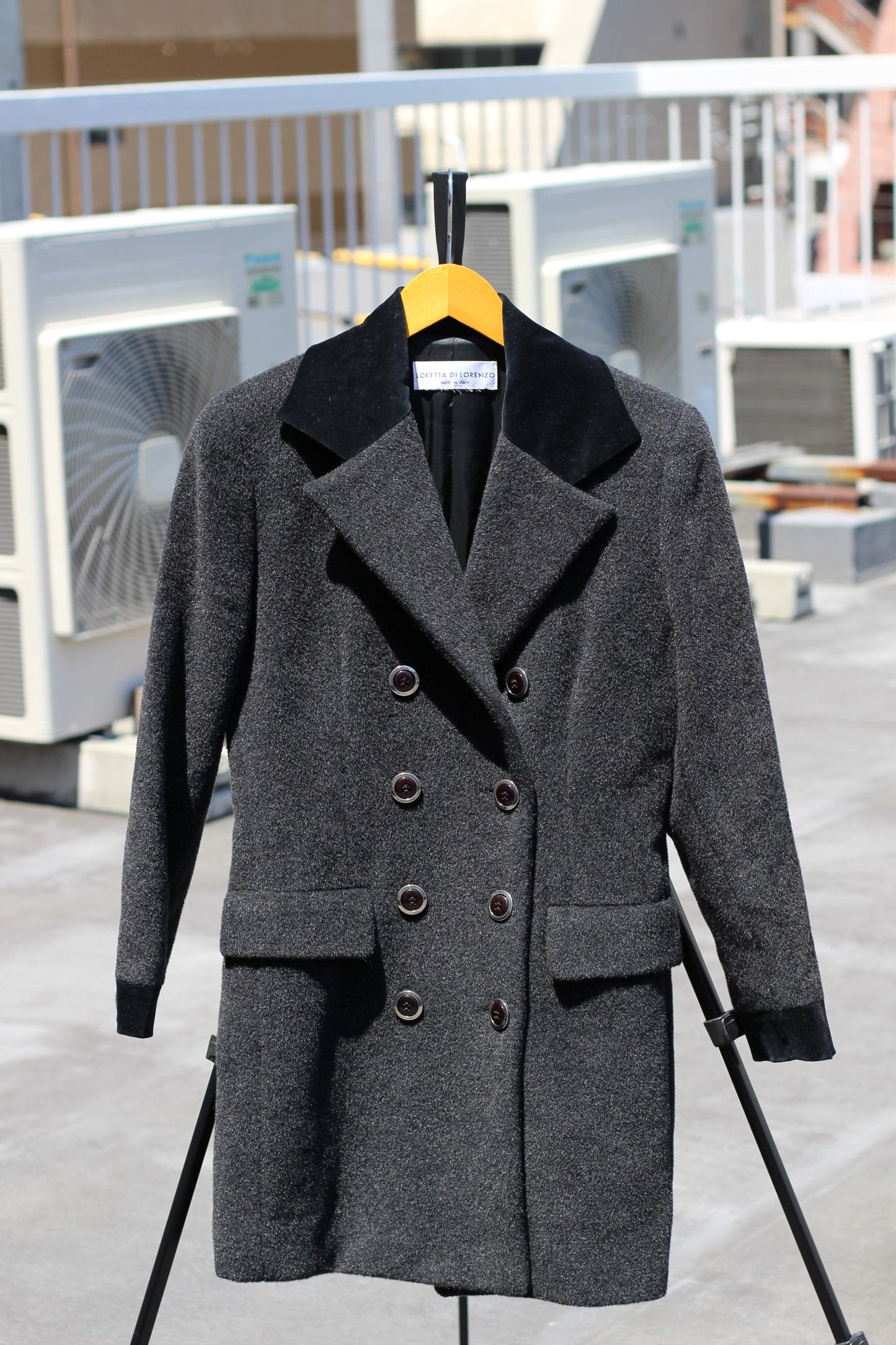 Vintage Made In Italy Black Chester Coat x2点