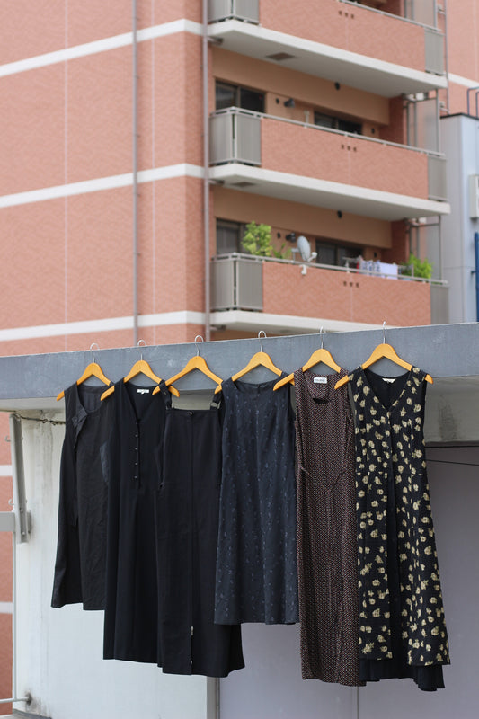 Vintage Black Color No Sleeve One-Piece x10点