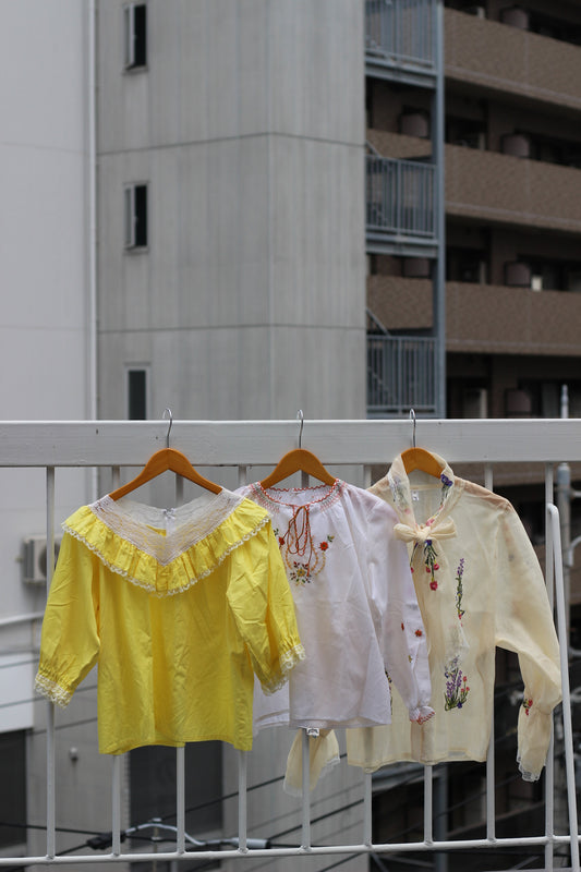 Vintage Embroidery & Lace Blouse x3点