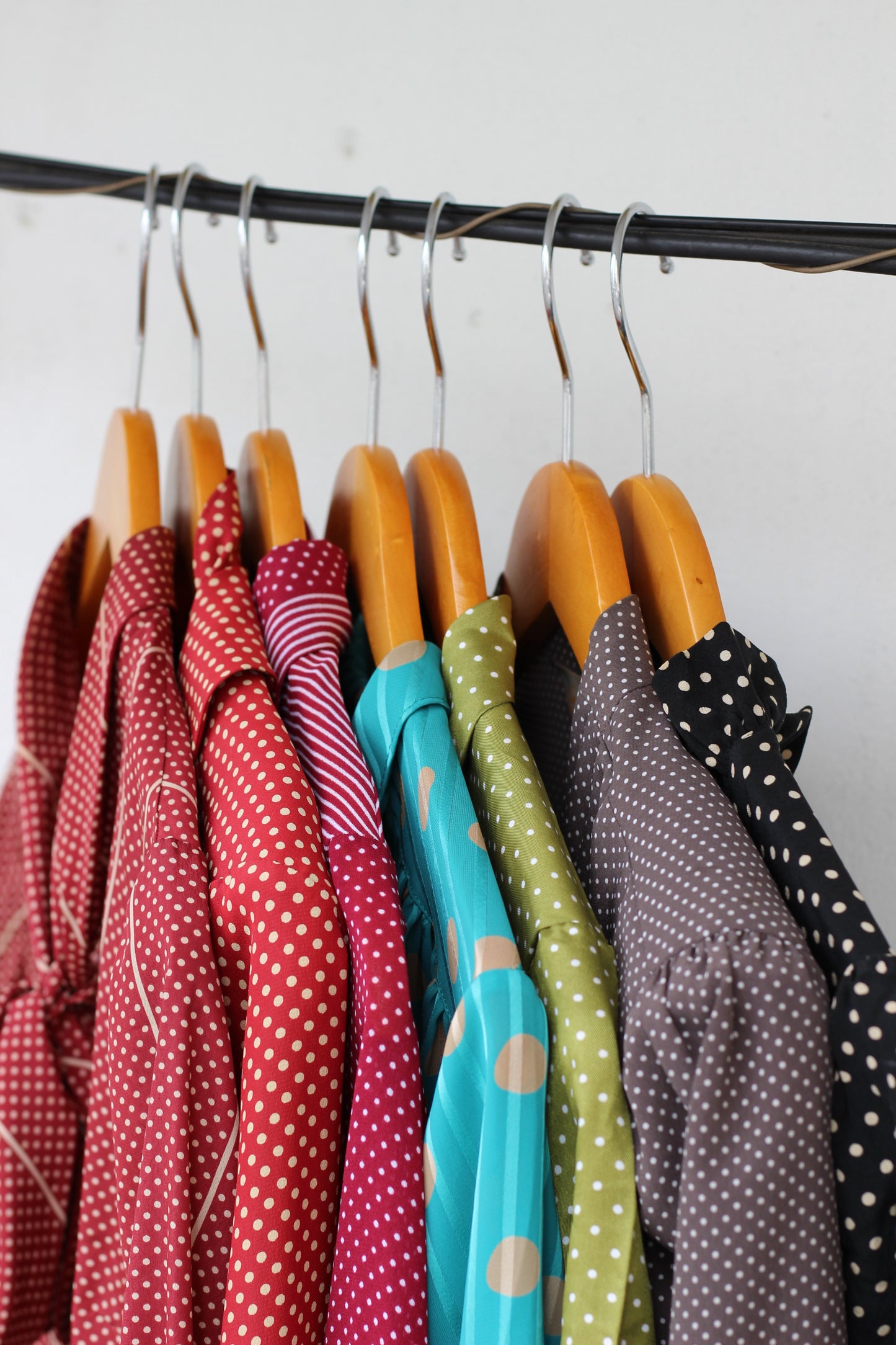 Vintage Design Dot Long Sleeve Blouse x7点