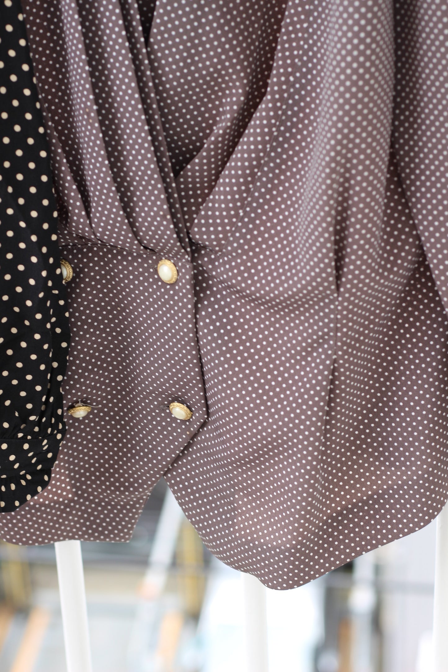 Vintage Design Dot Long Sleeve Blouse x7点