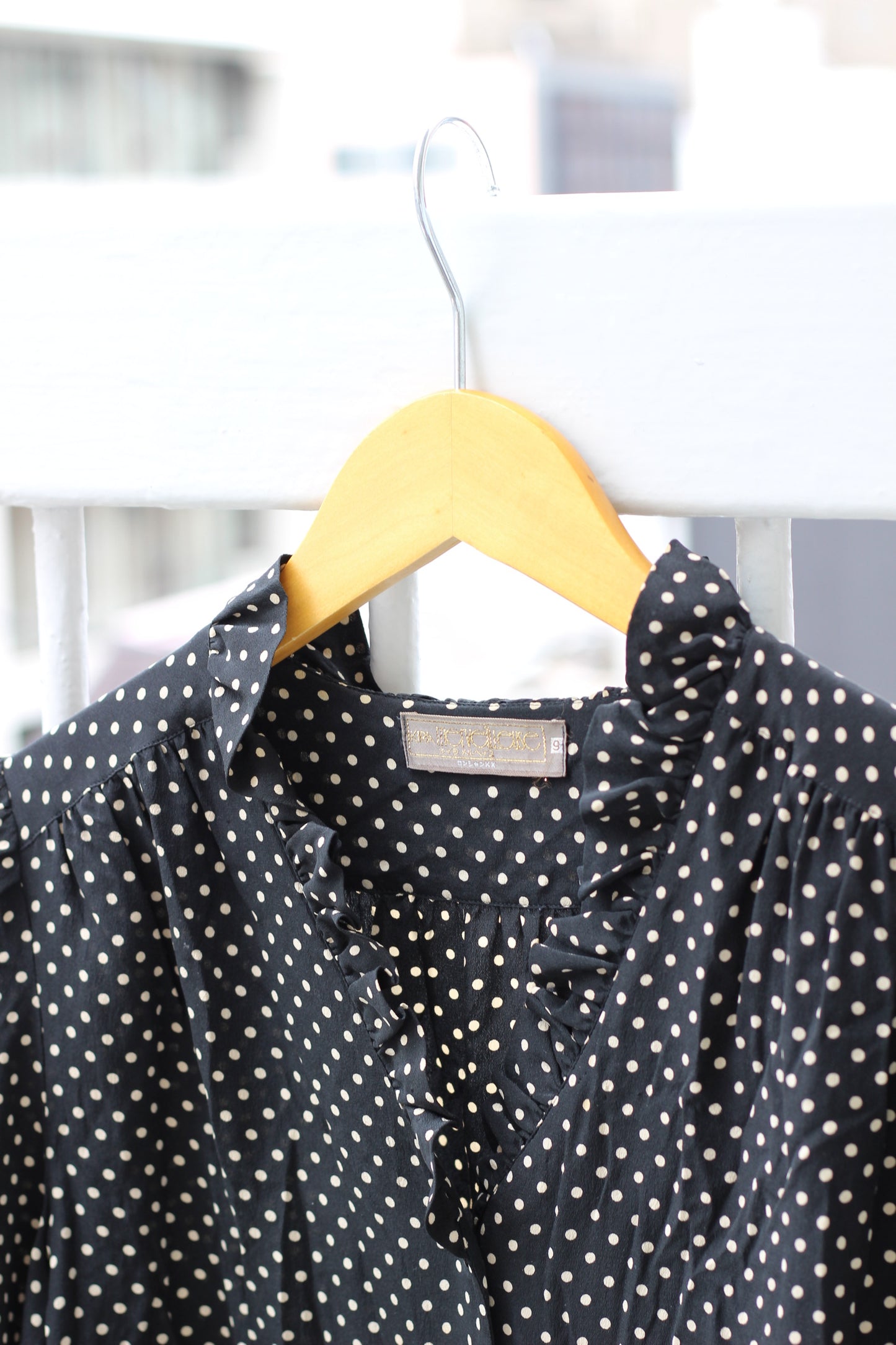 Vintage Design Dot Long Sleeve Blouse x7点