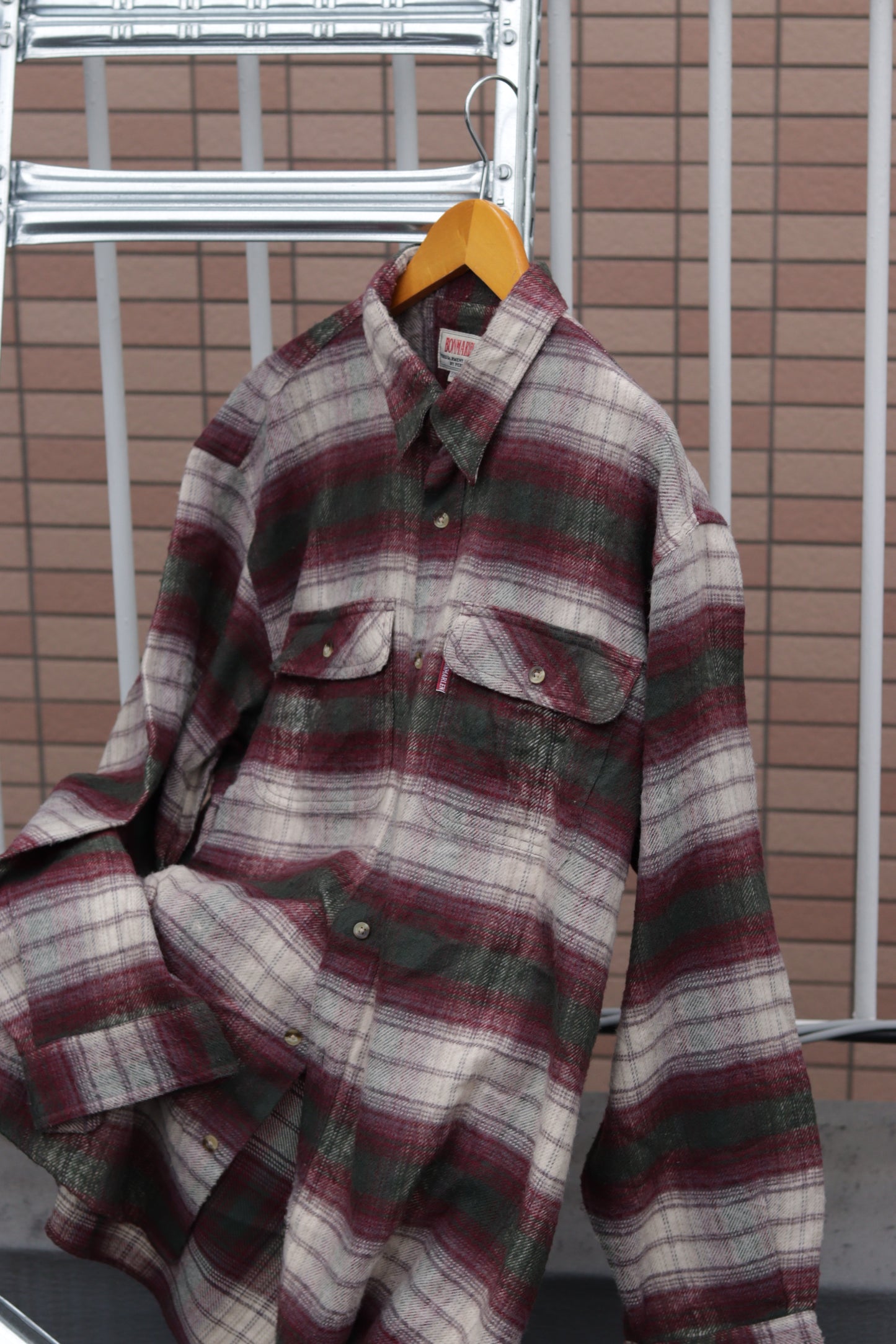 Men's Oversized Check Heavy Flannel Shirt x2点