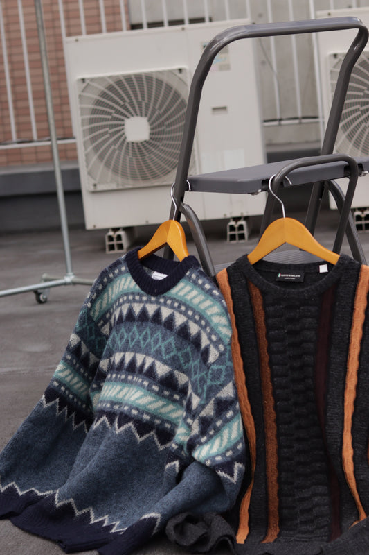 Men's Vintage Made In Ireland & Italy Design Knitwear x2点