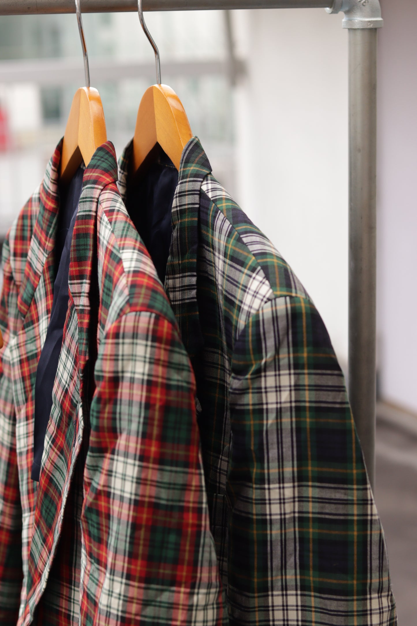 Men's Vintage Ivy League Traditional Style Madras Check Tailored Jacket x2点