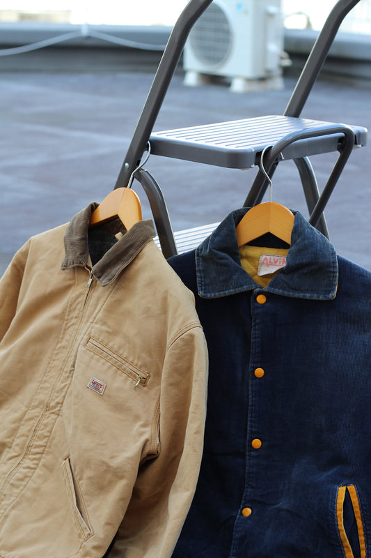 Made In USA 90's Levi's Work Jacket & 70's ALVIN MFG Stadium Jacket set x2点