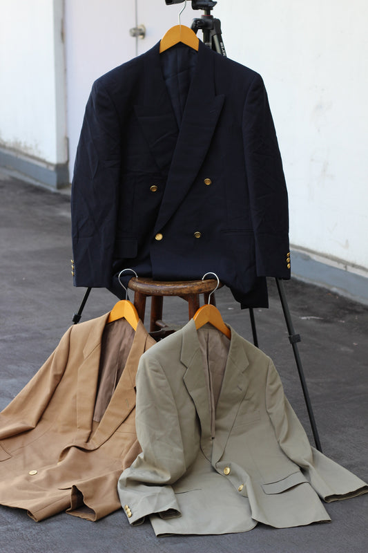Men's American Traditional Gold Button Tailored Jacket x3点