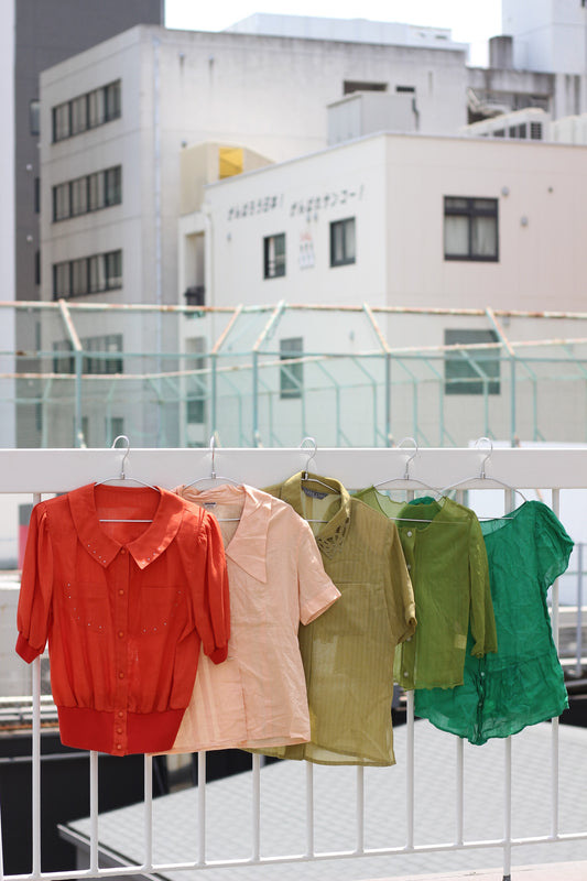 Vintage Plane Colour Short Sleeve Blouse x10点