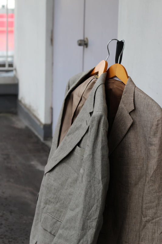 80-90's Made In USA Brooks Brothers & Made In Italy Linen Tailored Jacket set x2点