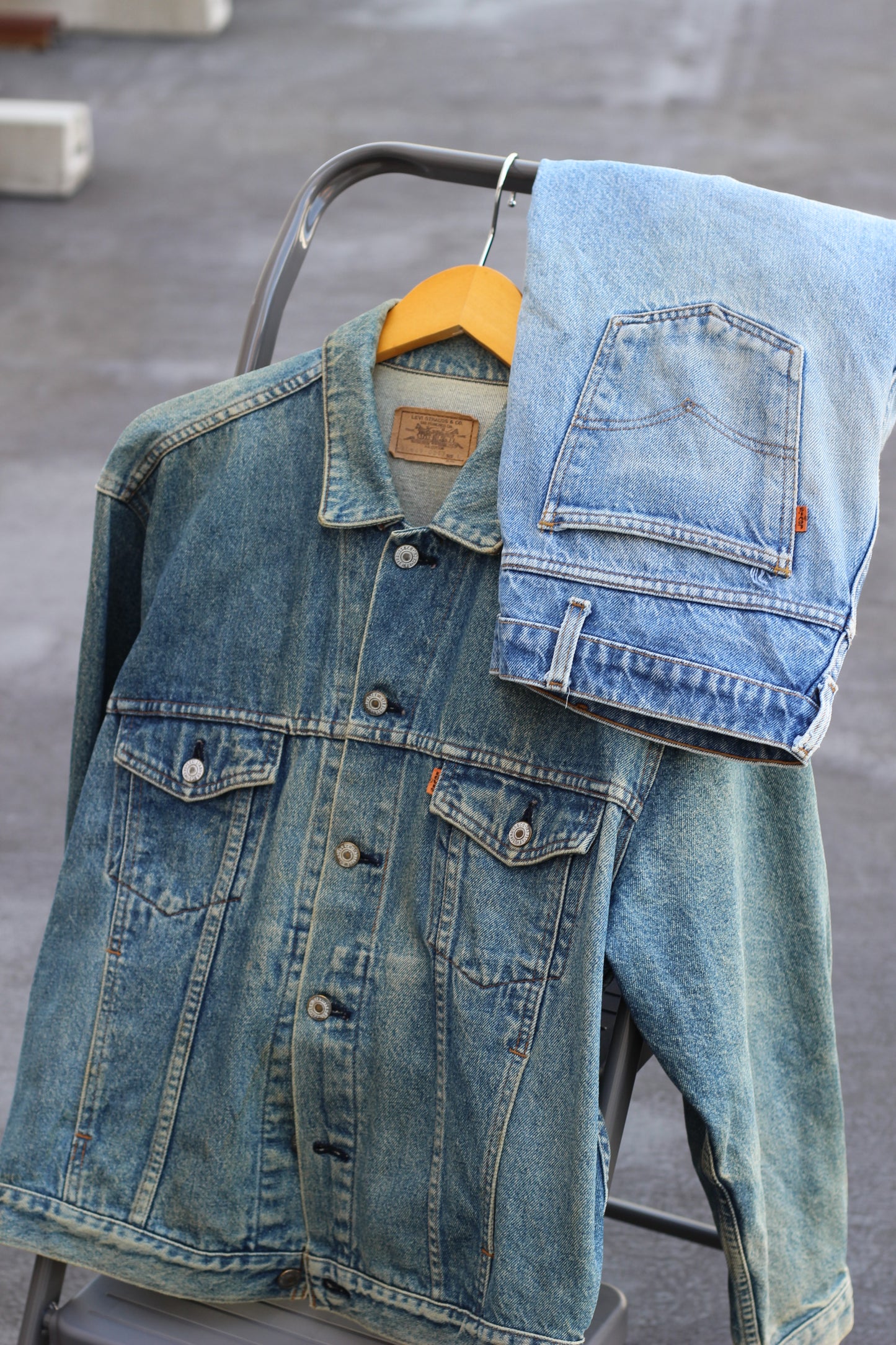 80's 90's Levi's Orange Tab Denim Jacket & Denim Pants x2点