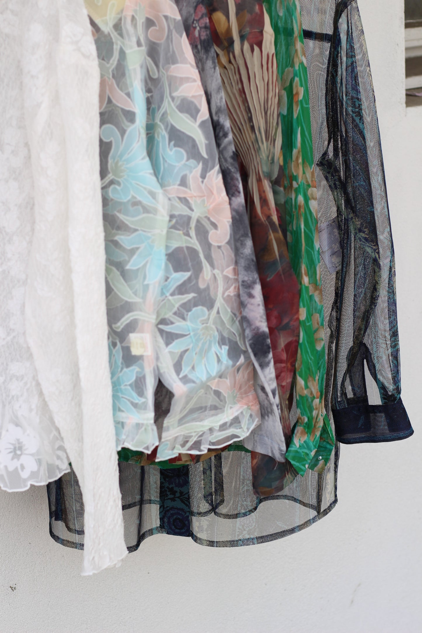Vintage Sheer Design Long Sleeve Blouse x6点