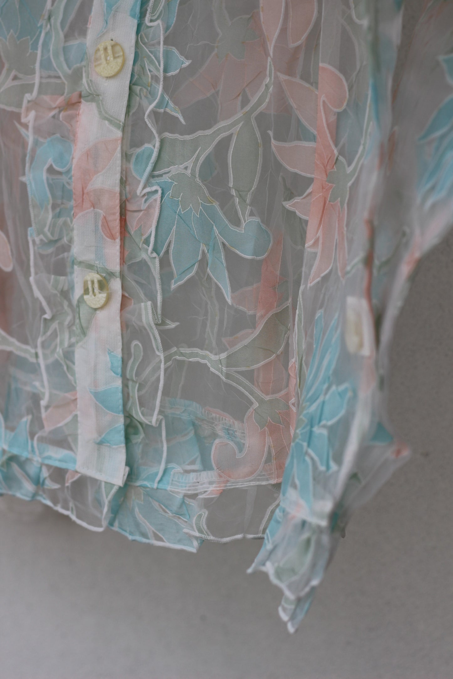 Vintage Sheer Design Long Sleeve Blouse x6点
