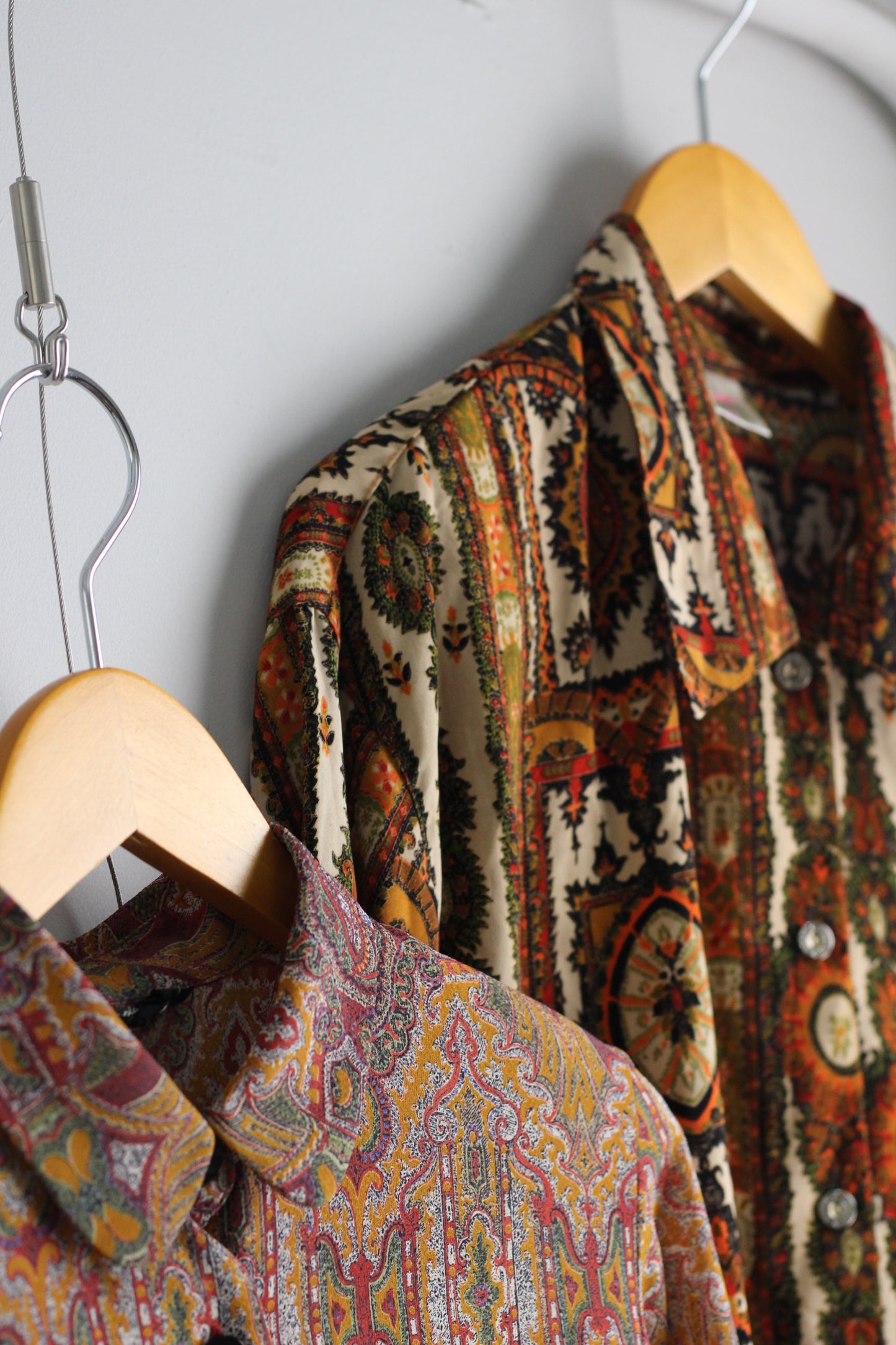 Vintage Design Long Sleeve Shirt Blouse x4点