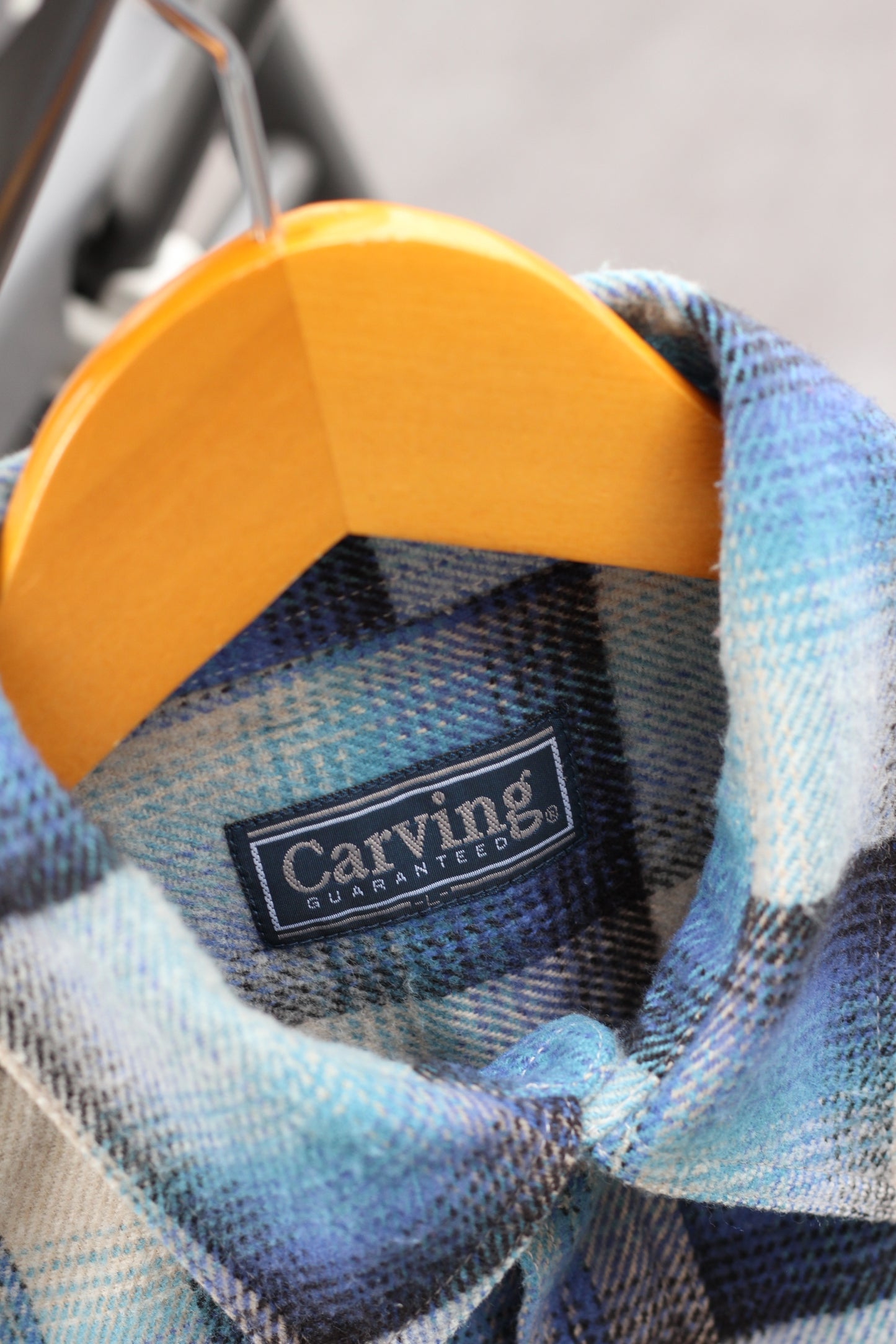 Men's Vintage Blue ombre Check Flannel Shirt set x2点