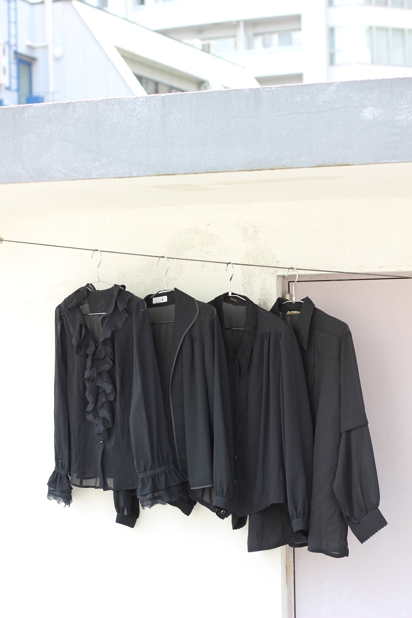 Vintage Black Sheer Blouse x9点